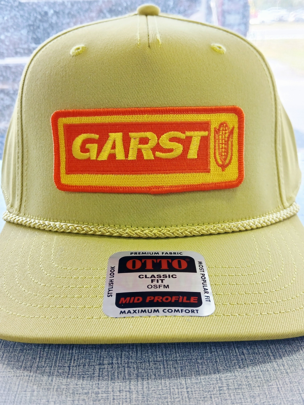 OTTO Yellow Trucker Hat with Orange & Yellow GARST Patch